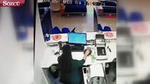 Sancaktepe'de banka soygunu güvenlik kamerasında