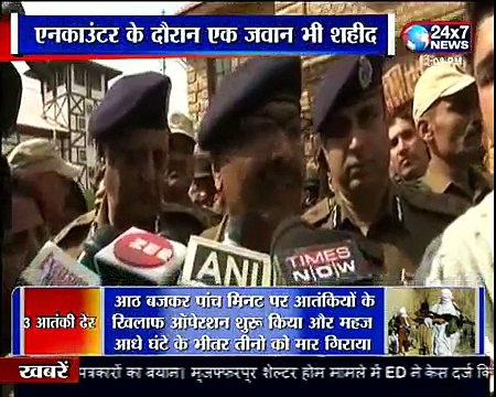 श्रीनगर मुठभेड़ में लश्कर कमांडर समेत 3 आतंकी ढेर , एक जवान भी शहीद