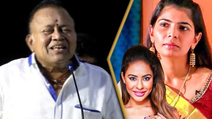 ஸ்ரீ ரெட்டி , சின்மயீ இருவரையும் கிண்டல் செய்த ராதா ரவி. வைரல் வீடியோ