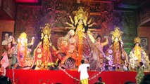 Sharbani Mukherji Enjoying Durga Puja Aarti at Pandal