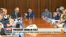 President Moon to discuss North Korea with Italian political leaders as well Pope Francis