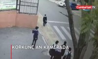 Ataşehir'de korkunç kaza anı: Öğretmen öğrencilere çarptı