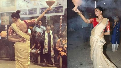 Sushmita Sen's Dhunuchi DANCE with daughter during Durga puja goes viral | FilmiBeat