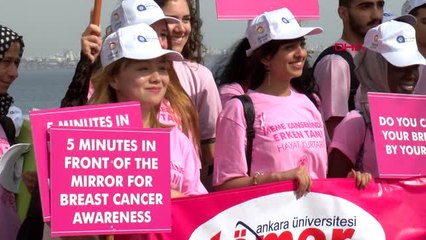Antalya Pembe Tişörtleriyle Meme Kanseri İçin Yürüdüler