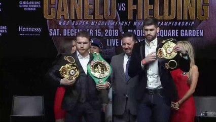 Canelo and Fielding Pose For Photographs