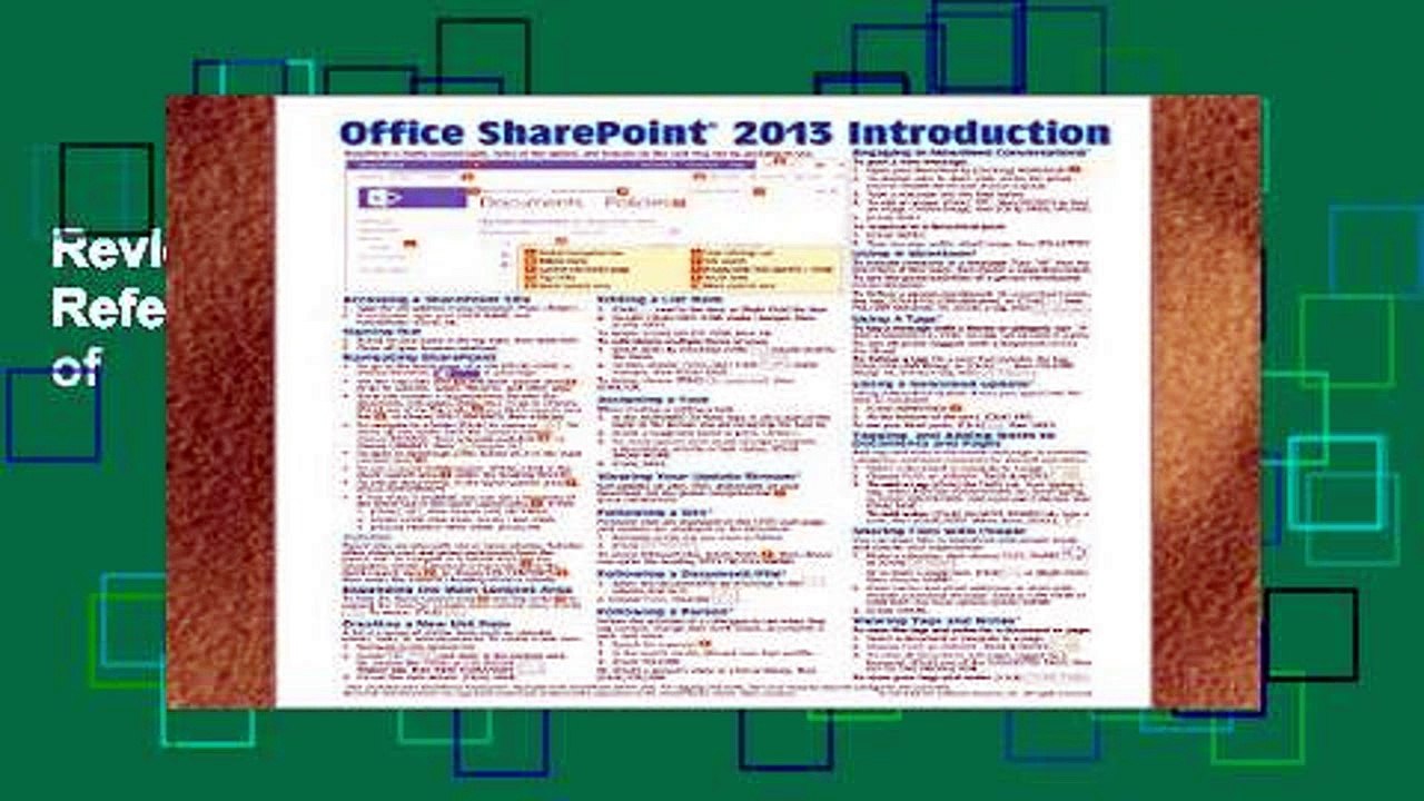 Review  Microsoft SharePoint 2013 Quick Reference Guide: Introduction (Cheat Sheet of