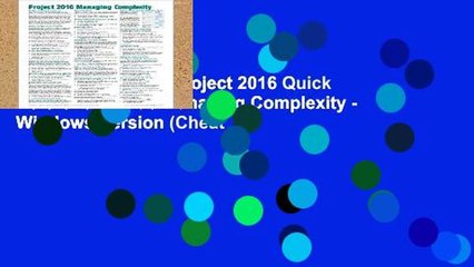 Popular Microsoft Project 2016 Quick Reference Guide Managing Complexity - Windows Version (Cheat