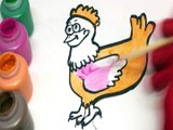 Chicken Glitter coloring and drawing for Kids , Toddlers Toy Art