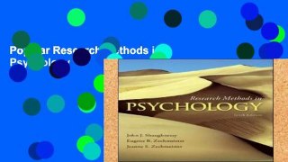 Popular Research Methods in Psychology