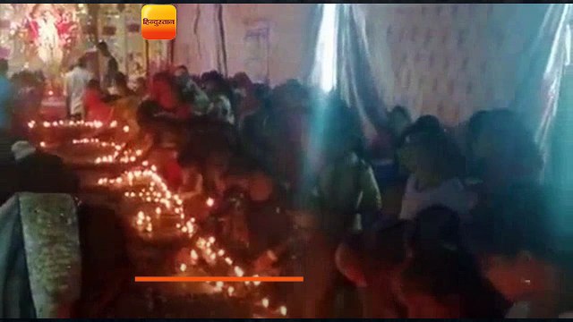 गोंडा में महाष्टमी पर एक साथ जल उठी 1500 दीपों की श्रद्धा माला