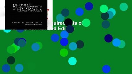 Library  Nutrient Requirements of Horses: Sixth Revised Edition