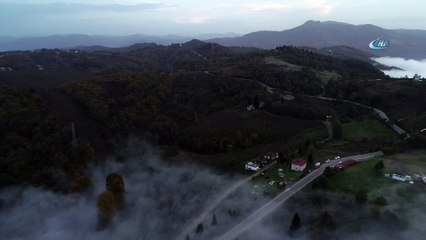 Yüksek kesimlerde etkili olan sis ortaya eşsiz bir manzara çıkardı