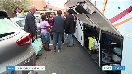 Inondations dans l'Aude : un bus de volontaires aide les sinistrés