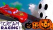 Halloween Spooky Disney Pixar Cars Scream Racing with Hot Wheels Superheroes and Lightning McQueen - A fun toy  race for kids