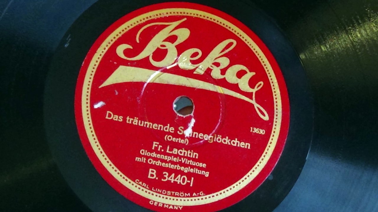 Fr. Lachtin - Das träumende Schneeglöckchen - 78 RPM BEKA (1911) Glockenspiel