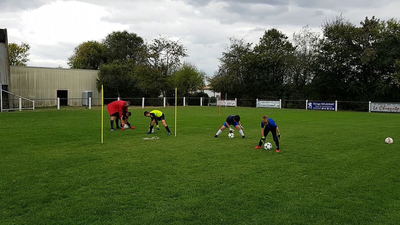échauffement des jeunes gardiens