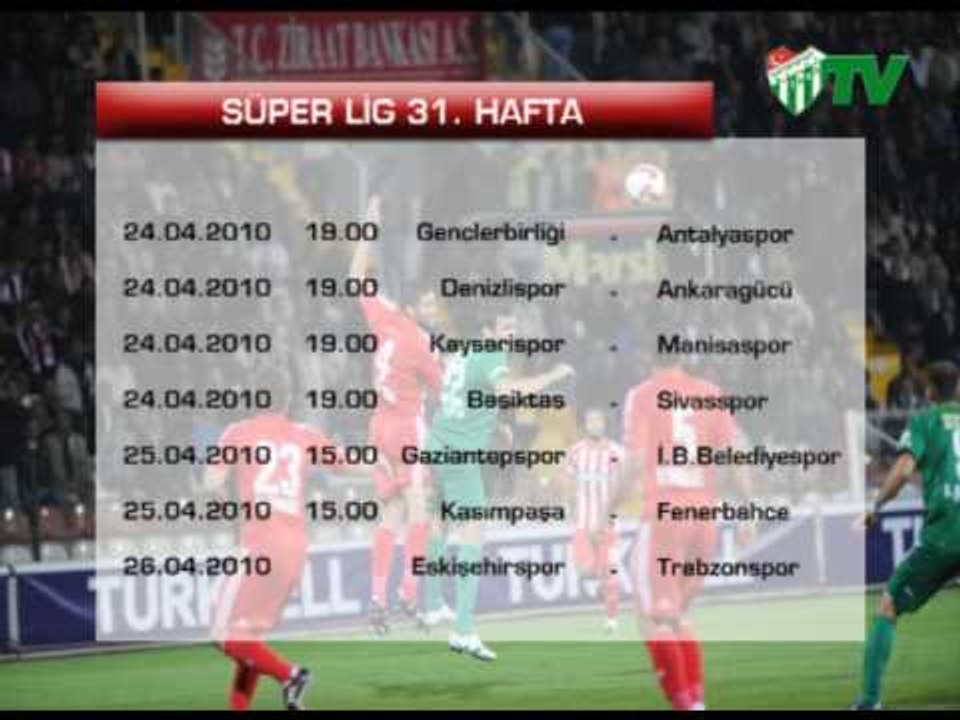 31. Hafta Maç Programı (18.04.2010)