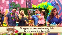 Douglas Lascano lloró al ver a su padre en su cumpleaños