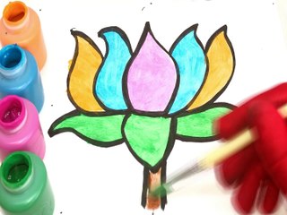 Daffodil Flower Glitter coloring and drawing for Kids , Toddlers Toy Art