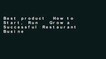 Best product  How to Start, Run   Grow a Successful Restaurant Business: A Lean Startup Guide