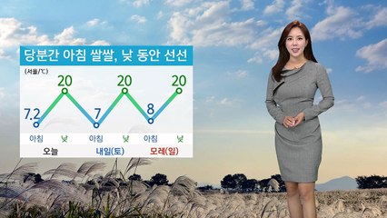 [날씨] 아침 쌀쌀, 낮 선선...미세먼지 농도 '좋음' / YTN