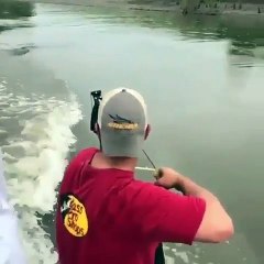 Hunting fish by arrow and bow , it is so fantastic