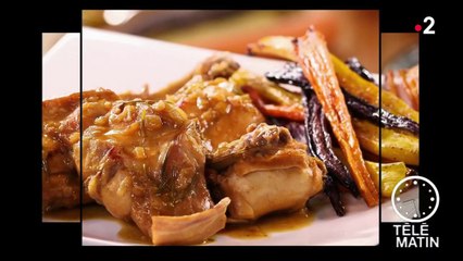 Gourmand - Lapin confit à la bière et légumes rôtis