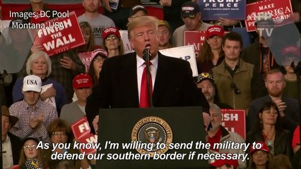 Trump threatens to send military against immigrant 'onslaught'
