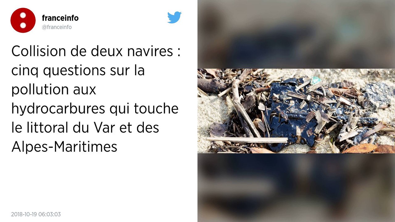 Collision de deux navires : cinq questions sur la pollution aux hydrocarbures qui touche le littoral du Var et des Alpes-Maritimes.
