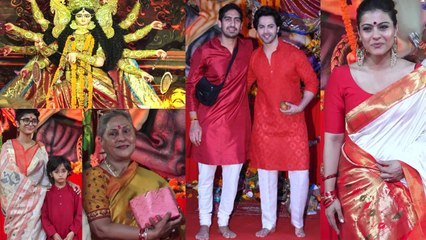 Bollywood Celebs Durga Puja: Kajol, Varun Dhawan & others attend; Watch video | FilmiBeat