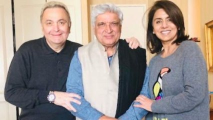 Javed Akhtar meets Rishi Kapoor and Neetu Singh in New York; cehck out| FilmiBeat
