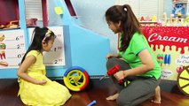 Hana Pretend Play w/ GIANT Food Truck Toy & Ice Cream Cart Kids Toys Playset