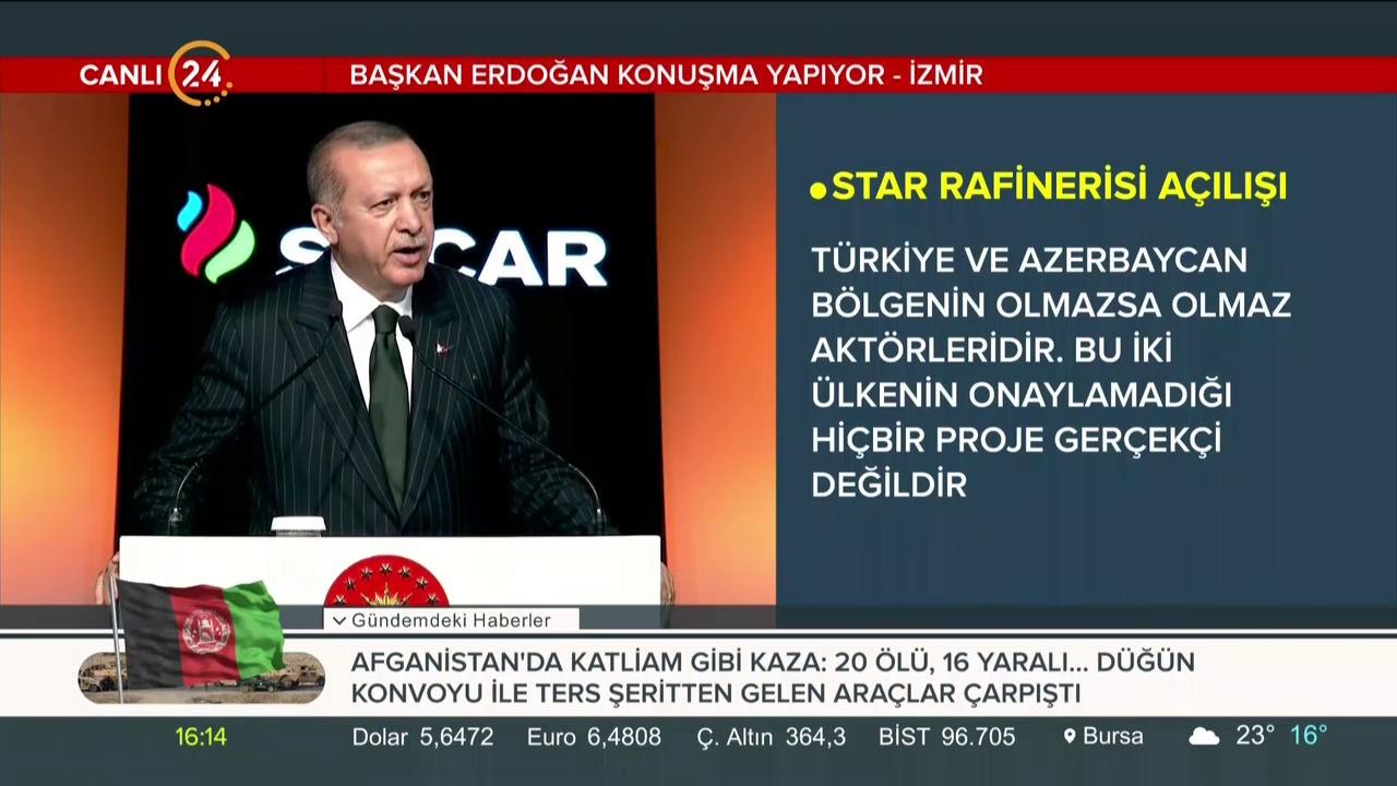 Cumhurbaşkanı Erdoğan: Star Rafinerisi hayırlı...