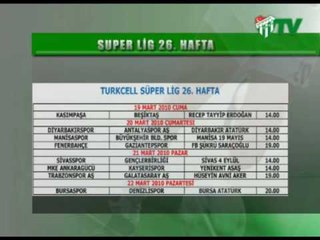 26.27.28. Hafta Maç Programı (08.03.2010)