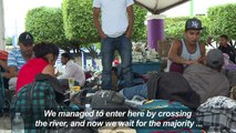 Honduran migrants wait for caravan to arrive to continue north