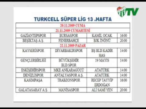 TSL 13.Hafta Programı Açıklandı... (05.11.2009)