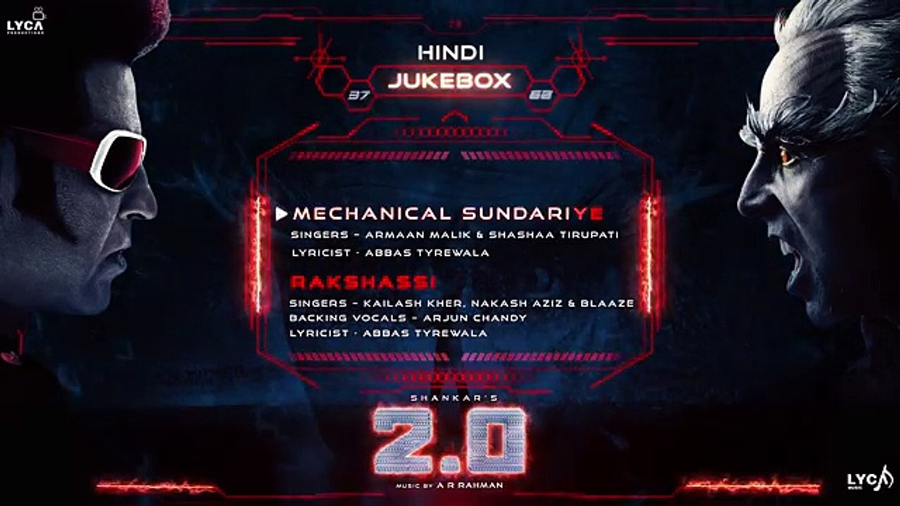 2.0 - Official Jukebox (Hindi) - Rajinikanth, Akshay Kumar - Shankar - A.R. Rahman