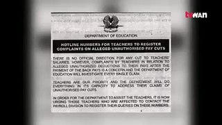 The Department of Education is advising all teachers that there is no official direction for any cut to teacher's salaries.