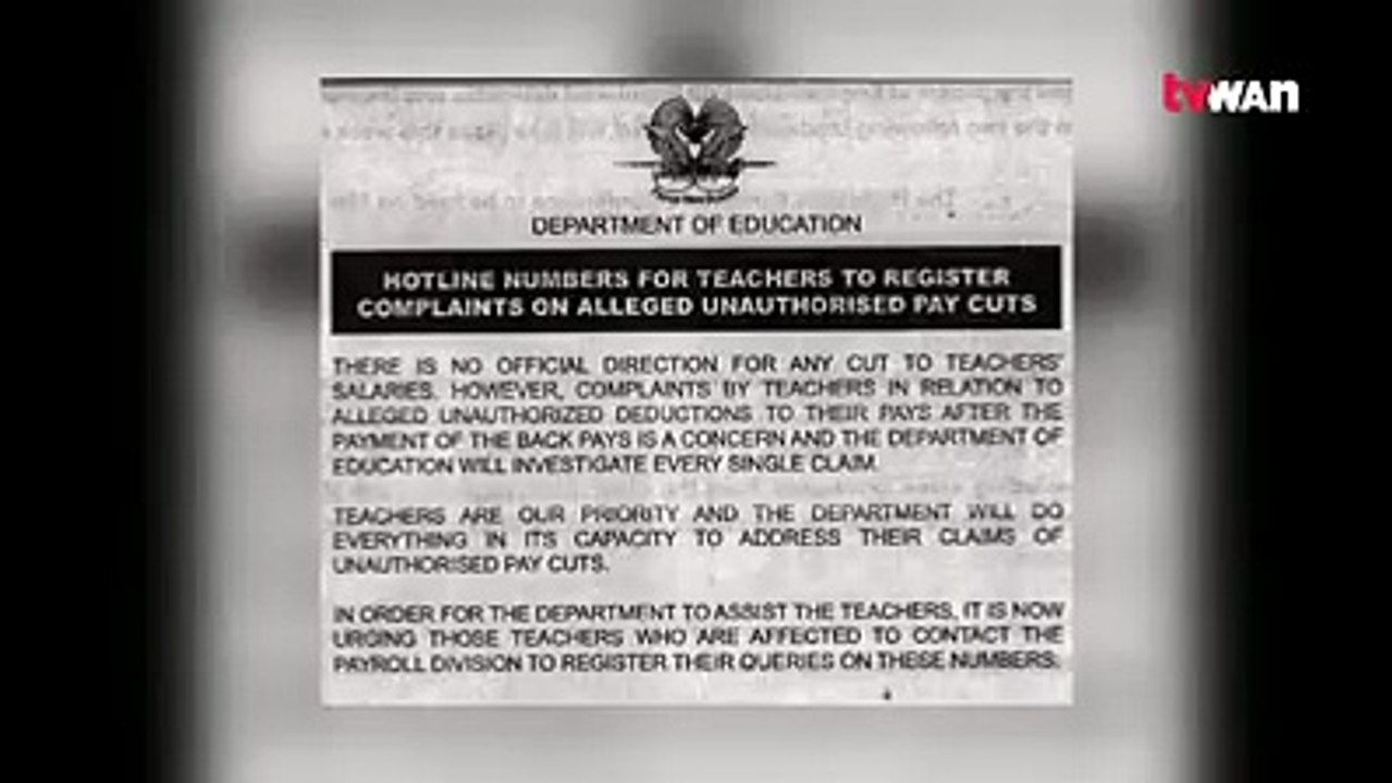 The Department of Education is advising all teachers that there is no official direction for any cut to teacher's salaries.