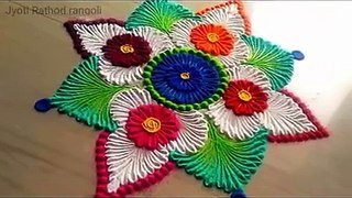 Beautiful and unique rangoli design via: Rangoli by jyoti Rathod,