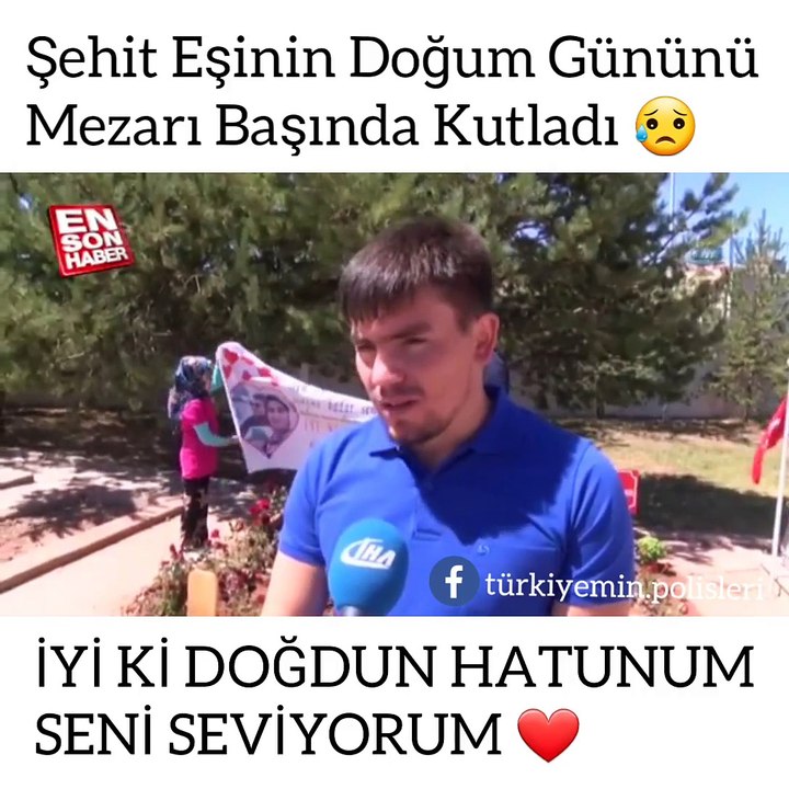 Şehit Eşinin Doğum Gününü Mezarı Başında Kutladı