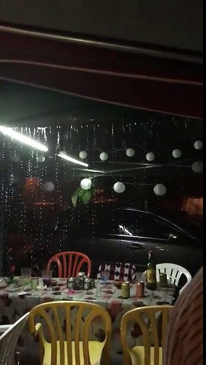 Storm blows away marquee and dinner table