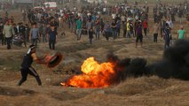 تظاهرات فلسطینیان در مرز نوار غزه با اسرائیل