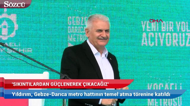 TBMM Başkanı Yıldırım, Gebze-Darıca metro hattının temel atma törenine katıldı