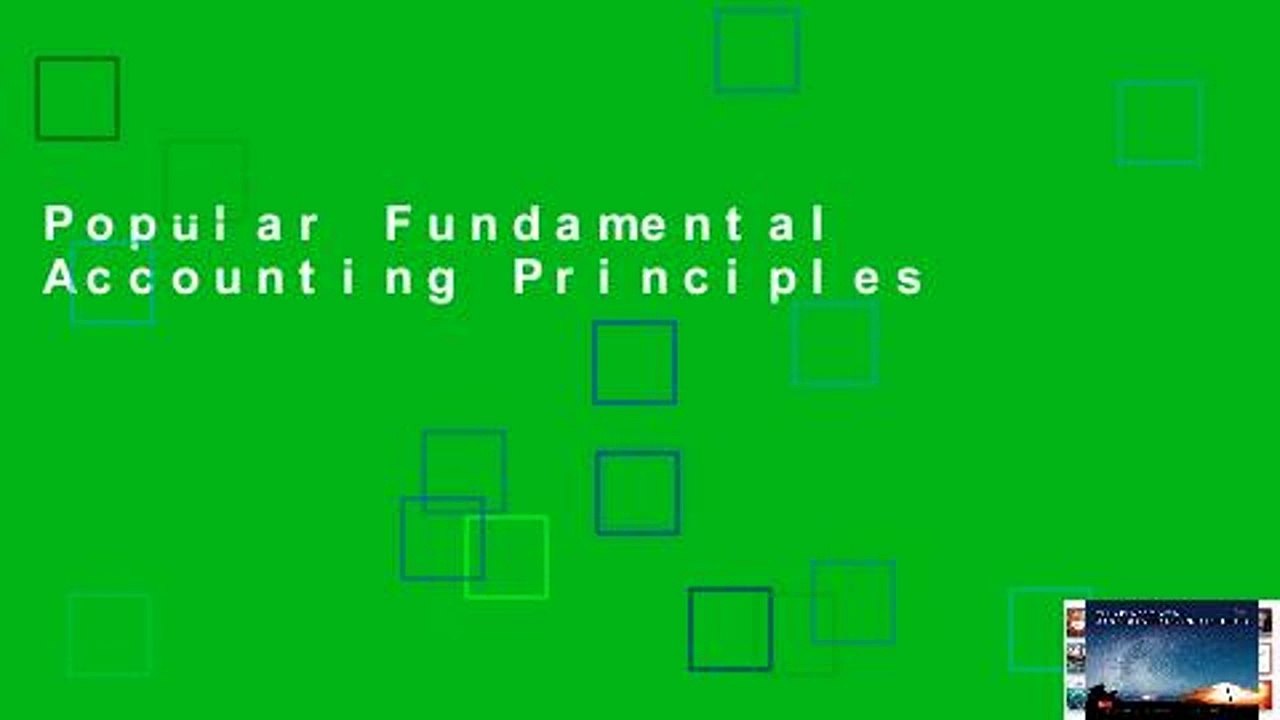 Popular Fundamental Accounting Principles