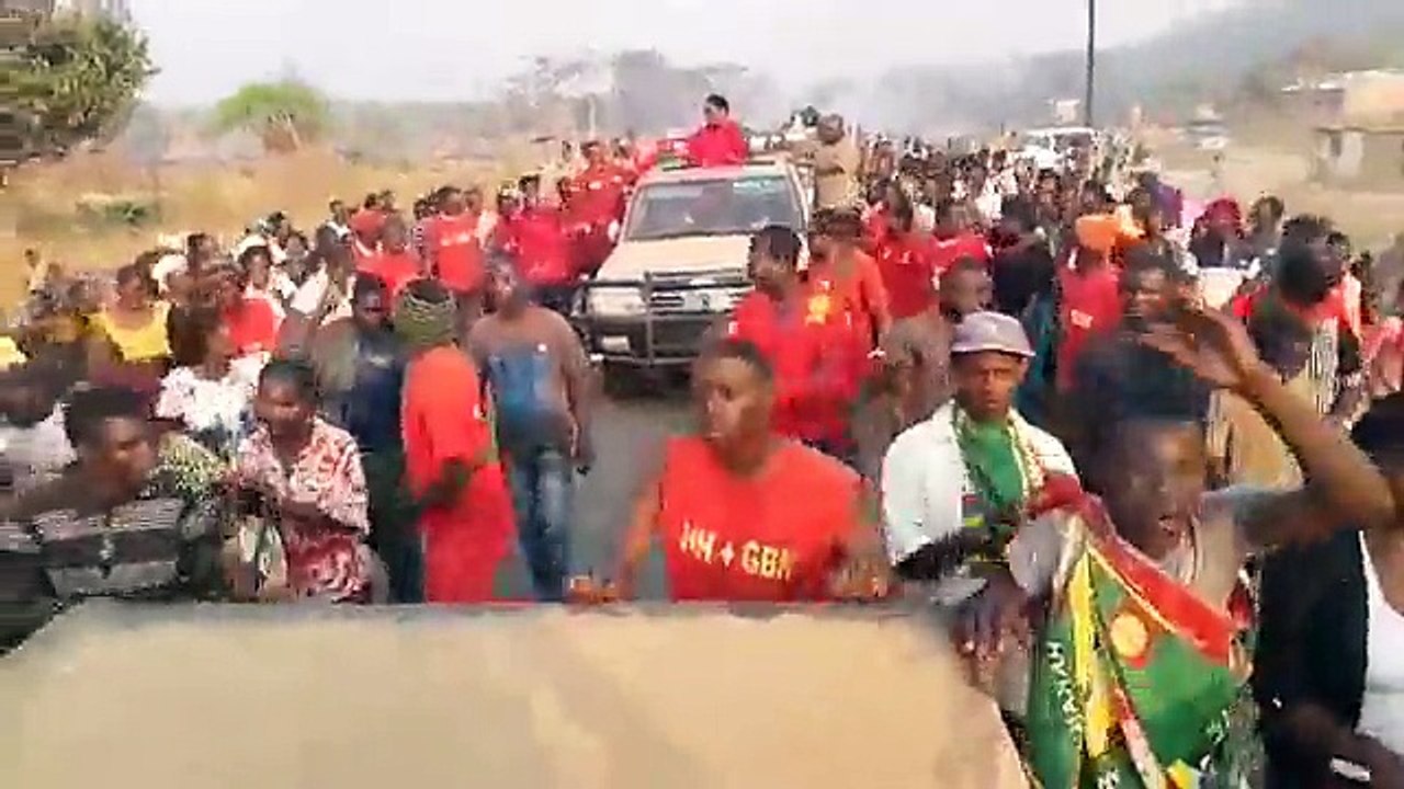 On our way from Kivuku area of Nkenyauna ward here in North Western province.People power! Our power!.