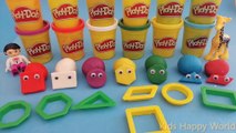 Learn Colors and Shapes with Play Doh 7 Colors and Shape Molds