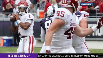 No. 9 OU Beats TCU 52-27
