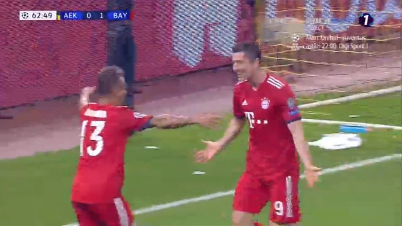 Robert Lewandowski  Goal HD -  AEK Athens FC 0 - 2	 Bayern Munich 23.10.2018 HD