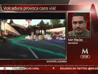 Caos vial en la México-Pachuca por accidente de un tráiler